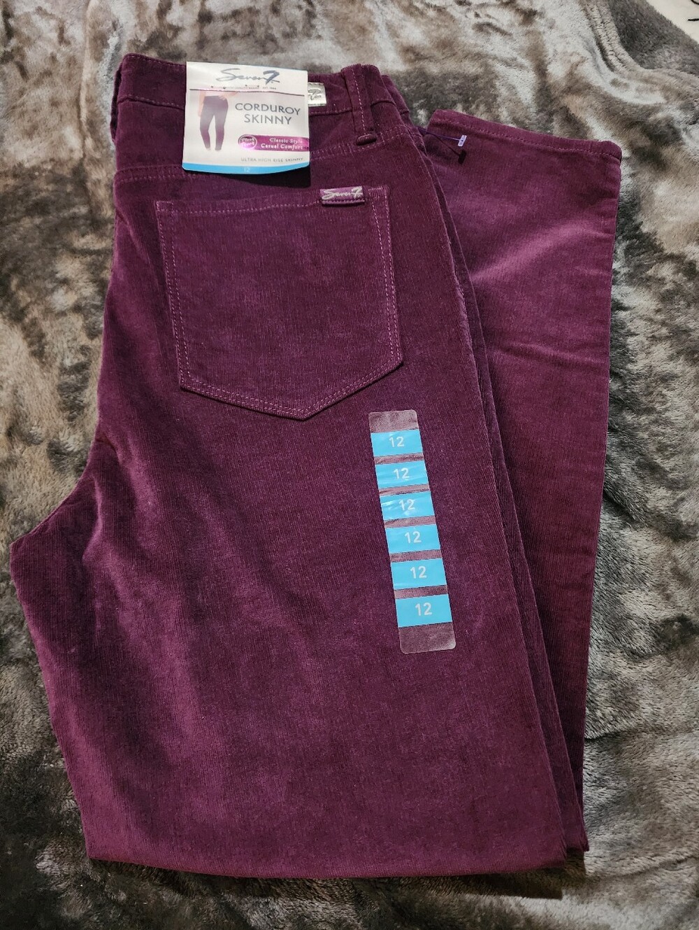 Brand New Womens Purple 7seven Corduroy Pants